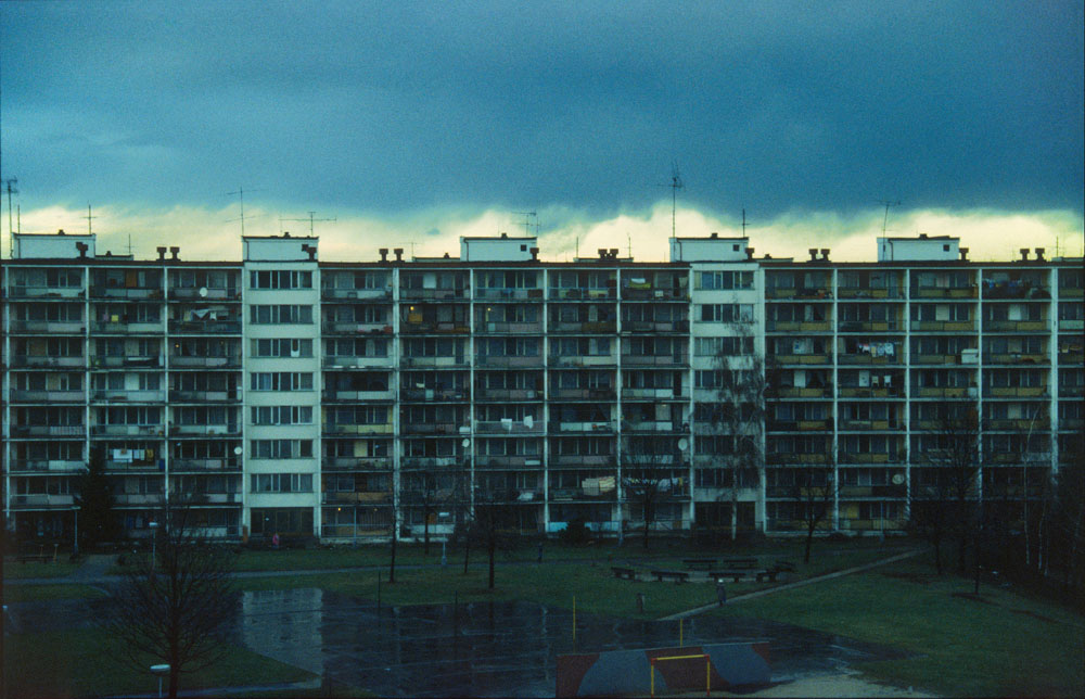 sídliště Prosek, Praha, Veltruská, bouřka, mraky